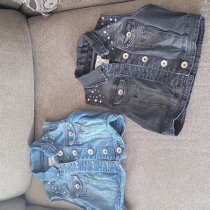 2 Justice Jeweled Denim Vests girls size 10